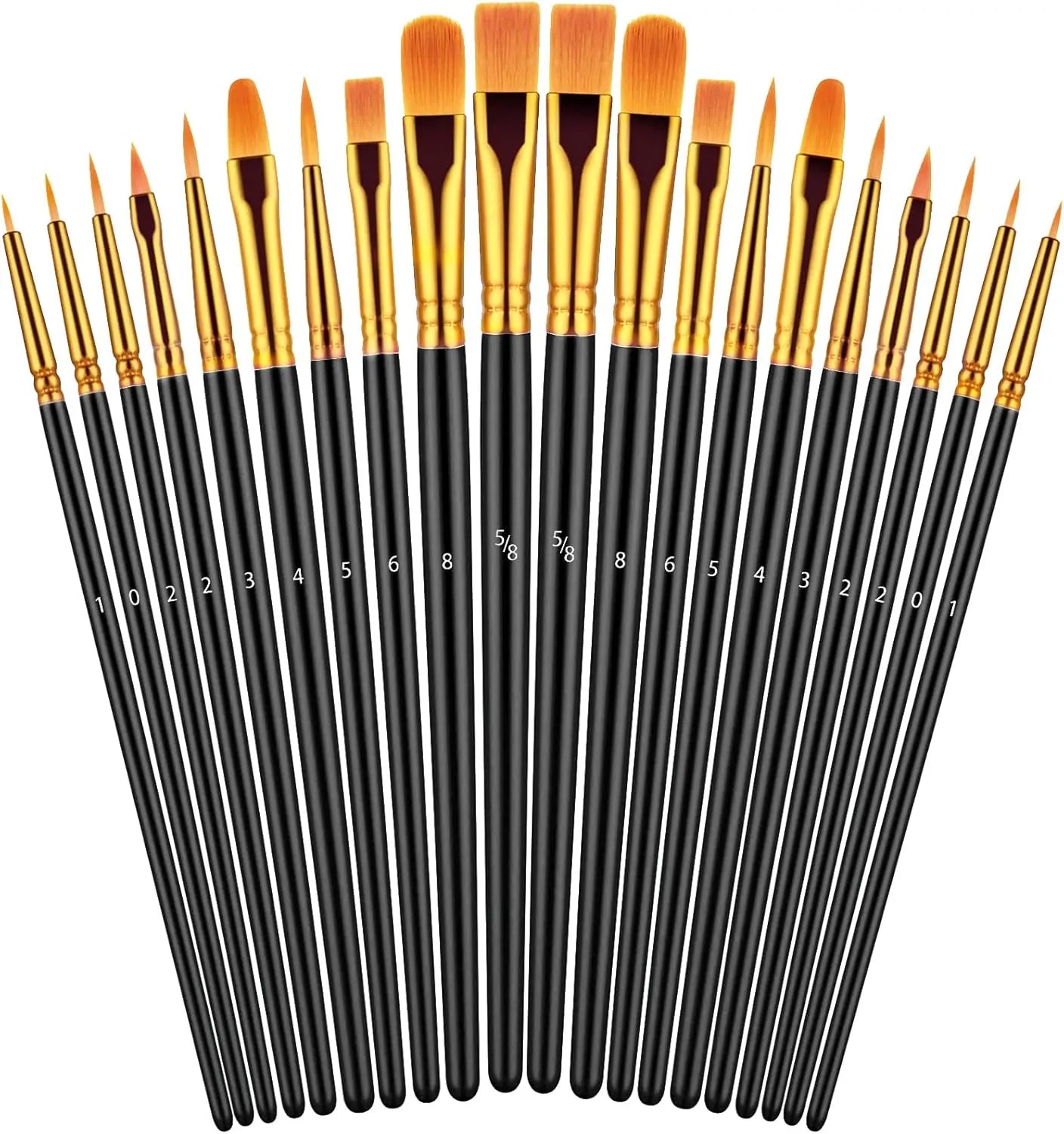 20 oil watercolor acrylic paint brushes blue Different Sizes