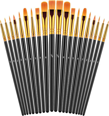 20 oil watercolor acrylic paint brushes blue Different Sizes