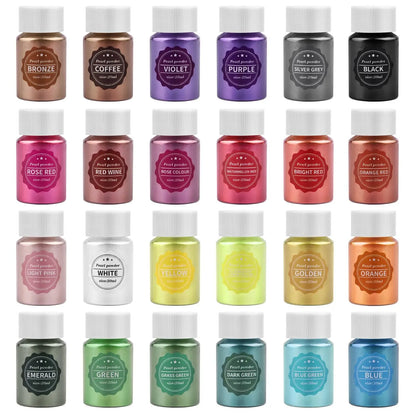 24 Colors 10g Mirror Natural Mica Pearl Powder Pigment