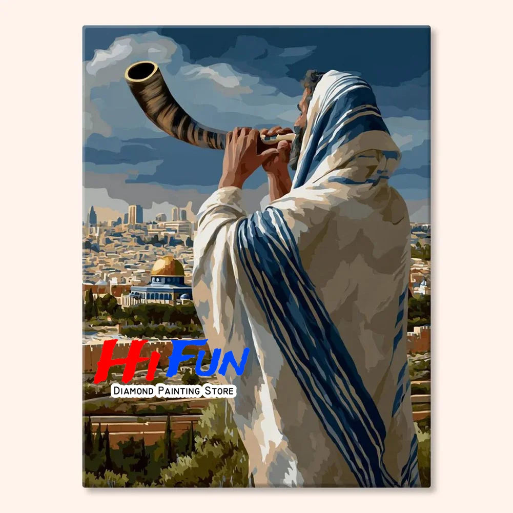 Old City Israel Diamond Art Painting DIY Full Cross Mosaic Embroidery Stitch Kit