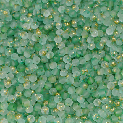 100Pcs 4mm High Quality Frosted Gold Splattered Glass Rice Beads Loose Beads