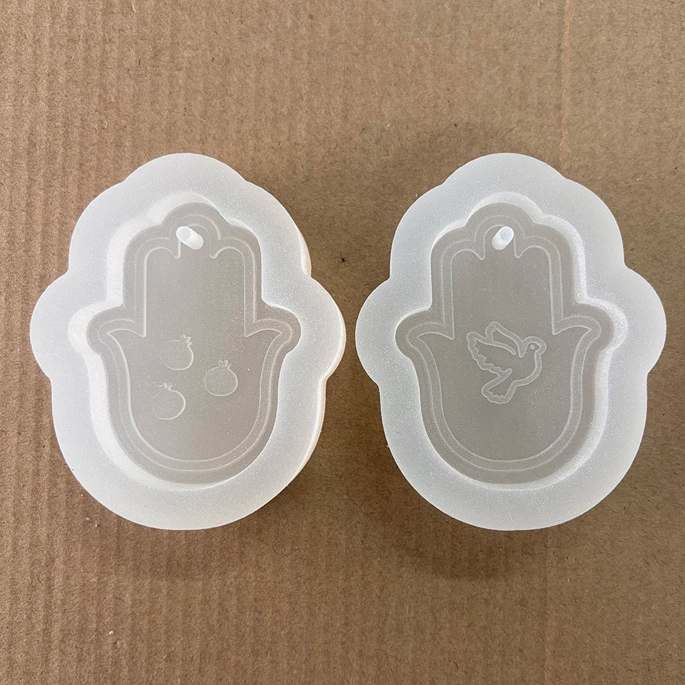 Jewish Holiday Silicone Mold - Pomegranate, Bird and Blessing Hebrew Pattern for Resin  or Concrete Casting