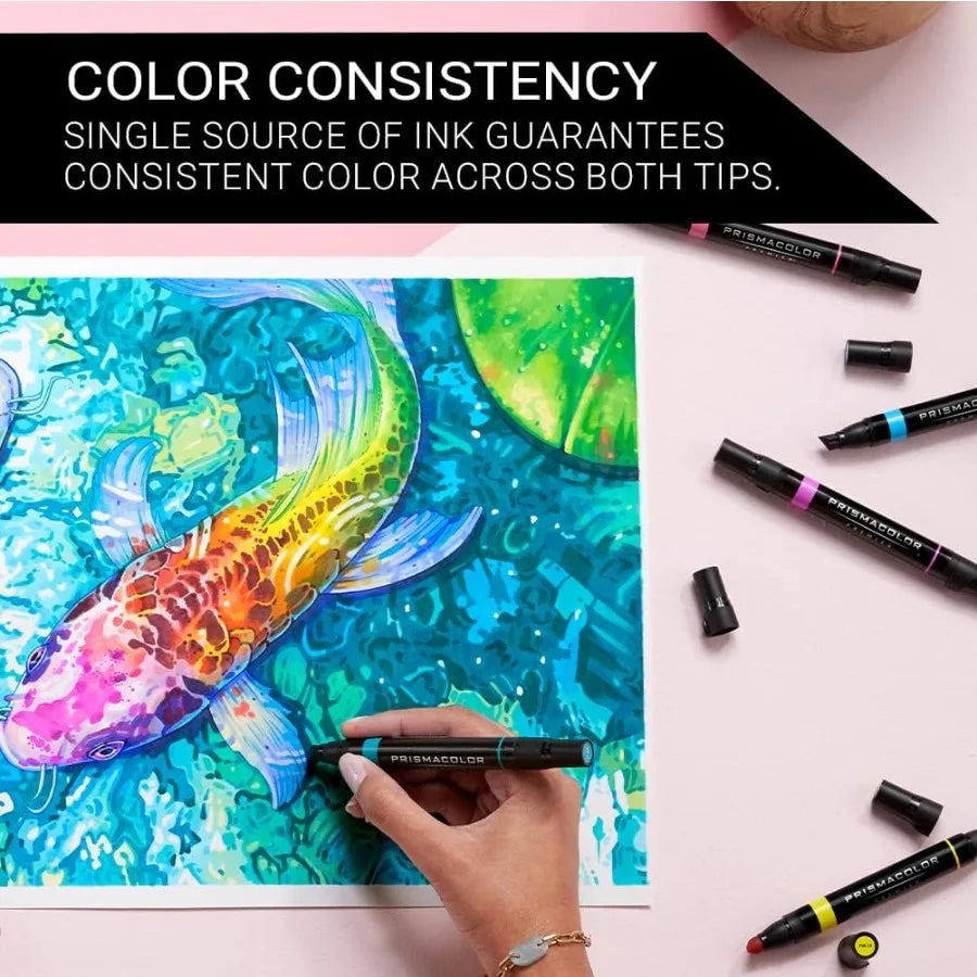 Premier Dual-Ended Art Markers with Chisel Tip and Fine Tip
