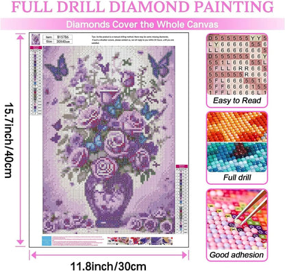 12x16 Inch 5D  Art Floral Butterfly Diamond Painting Kit
