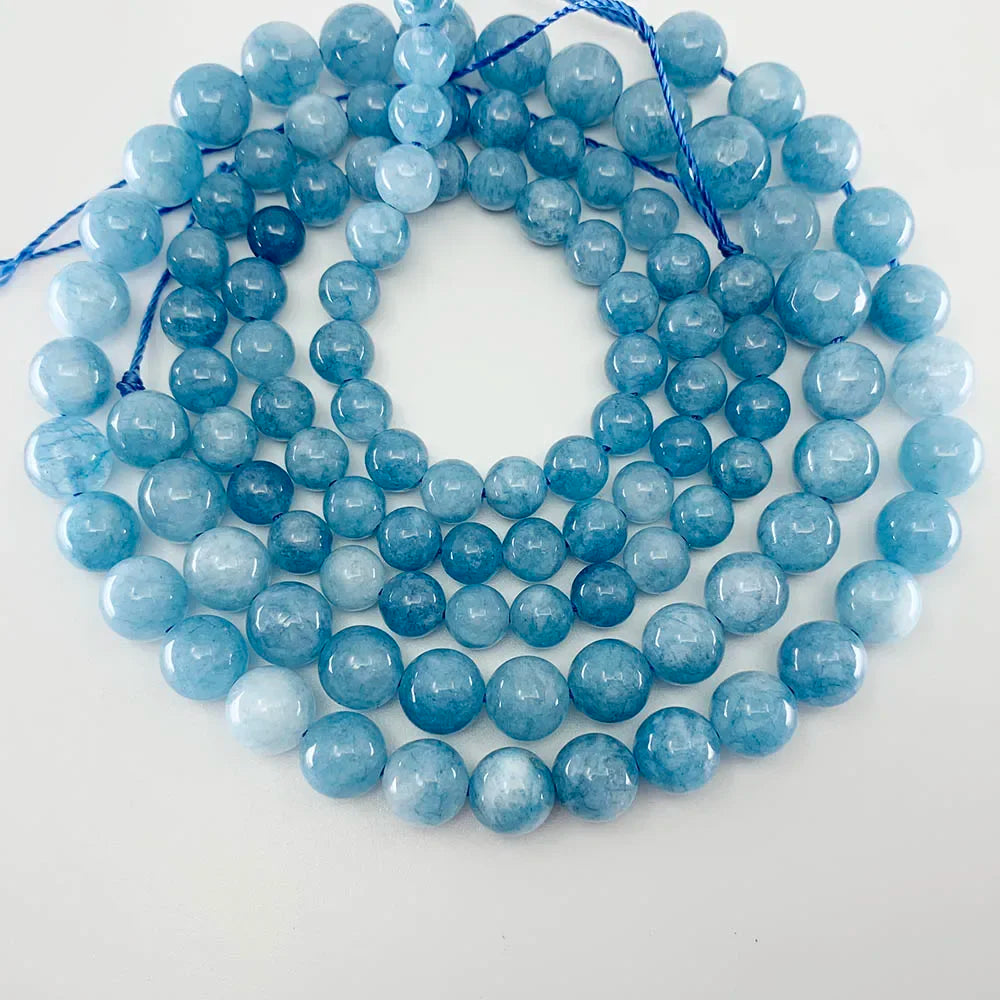 1 strand/lot 4/6/8/10/12mm Natural Aquamarin Agat Stone Bead Round