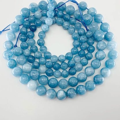 1 strand/lot 4/6/8/10/12mm Natural Aquamarin Agat Stone Bead Round