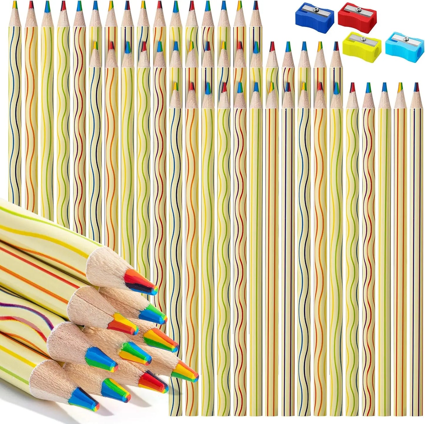 48-Pack Rainbow Pencils, 7 Colors in 1