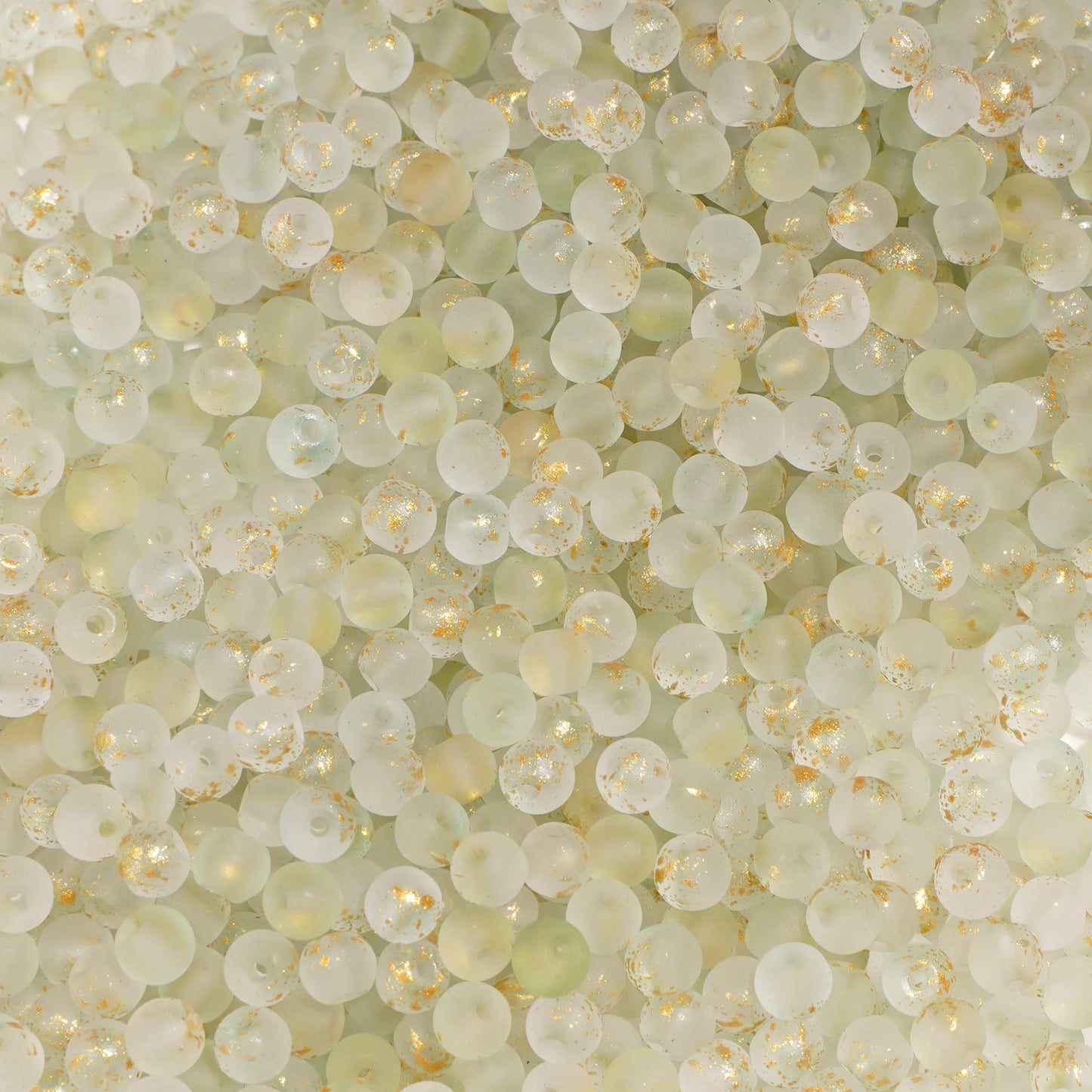 100Pcs 4mm High Quality Frosted Gold Splattered Glass Rice Beads Loose Beads