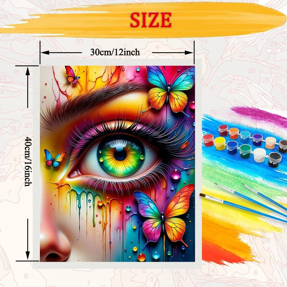 Canvas Eye Portrait Acylic Paint By Numbers