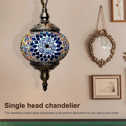 Turkish Moroccan Mosaic Hanging Ceiling Lamp
