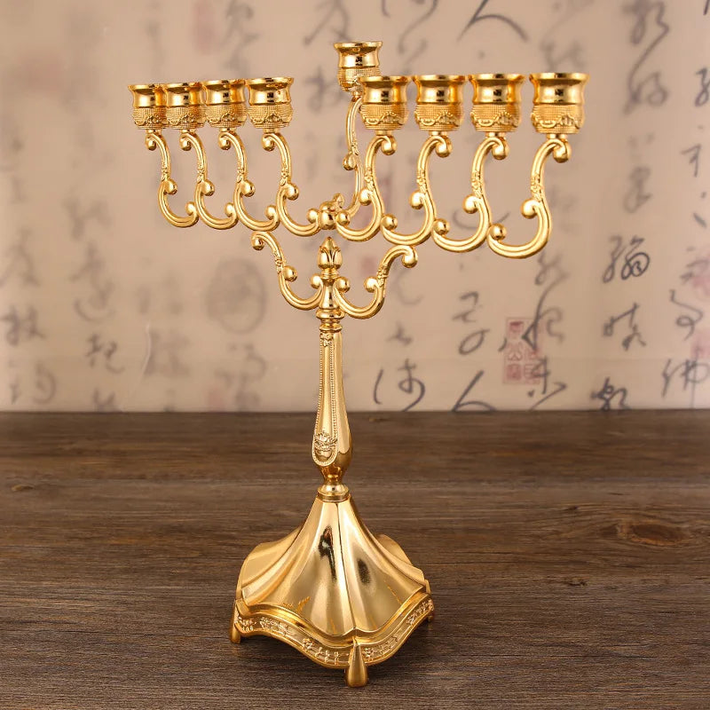 Jewish Gold  Hanukkah Menorah