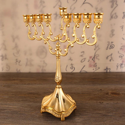 Jewish Gold  Hanukkah Menorah
