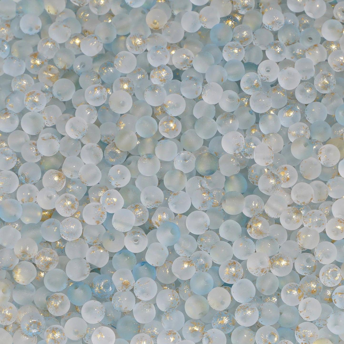 100Pcs 4mm High Quality Frosted Gold Splattered Glass Rice Beads Loose Beads