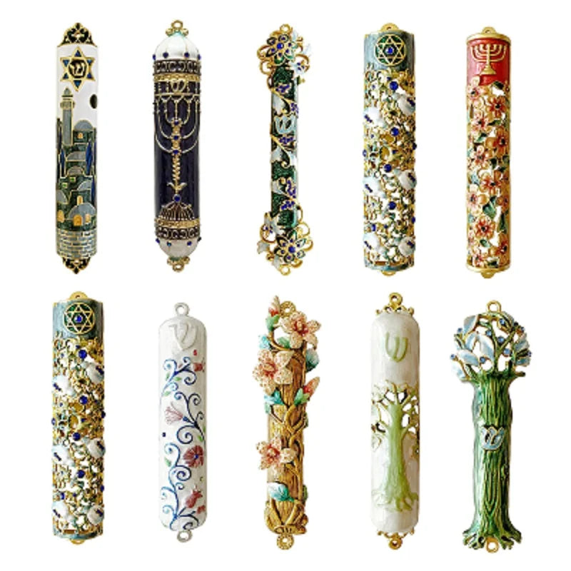 Judaica Hand Painted  Door Mezuzah with Zinc Alloy  Screw