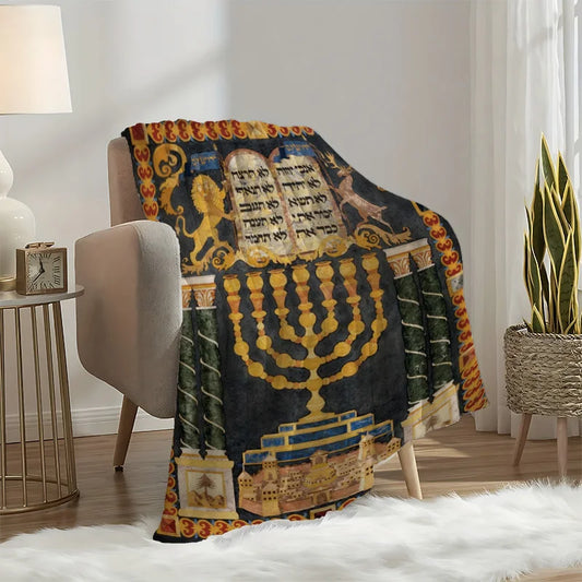 Branch Candleholder Torah Blanket - Soft Warm Flannel
