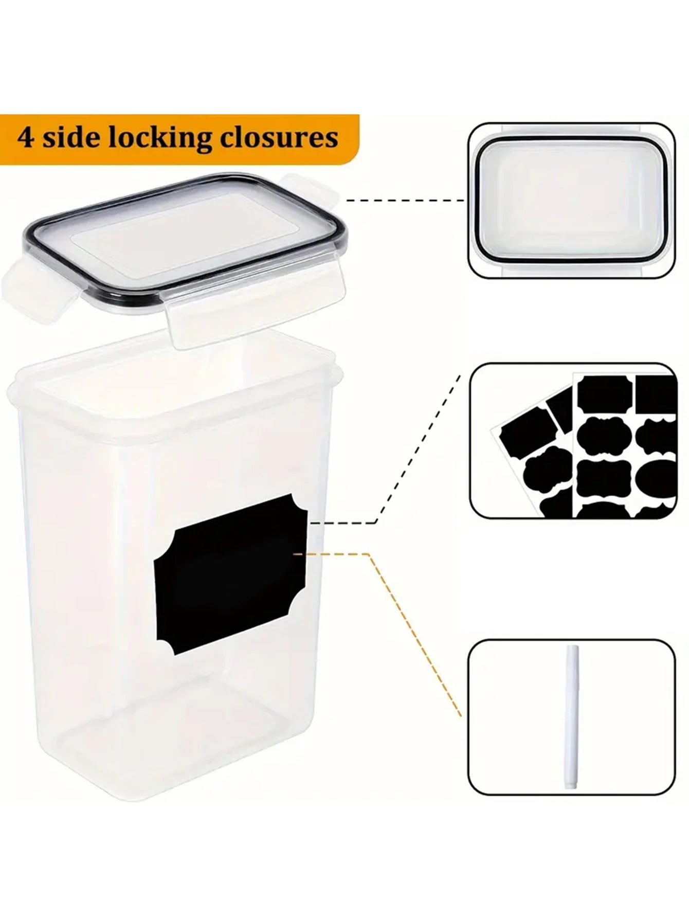 24pcs moisture-proof airtight food storage containers, dishwasher safe with labels