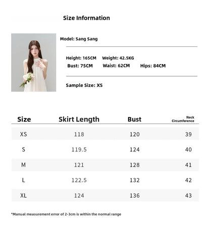 Apricot Sleeveless Long A-Line Dress