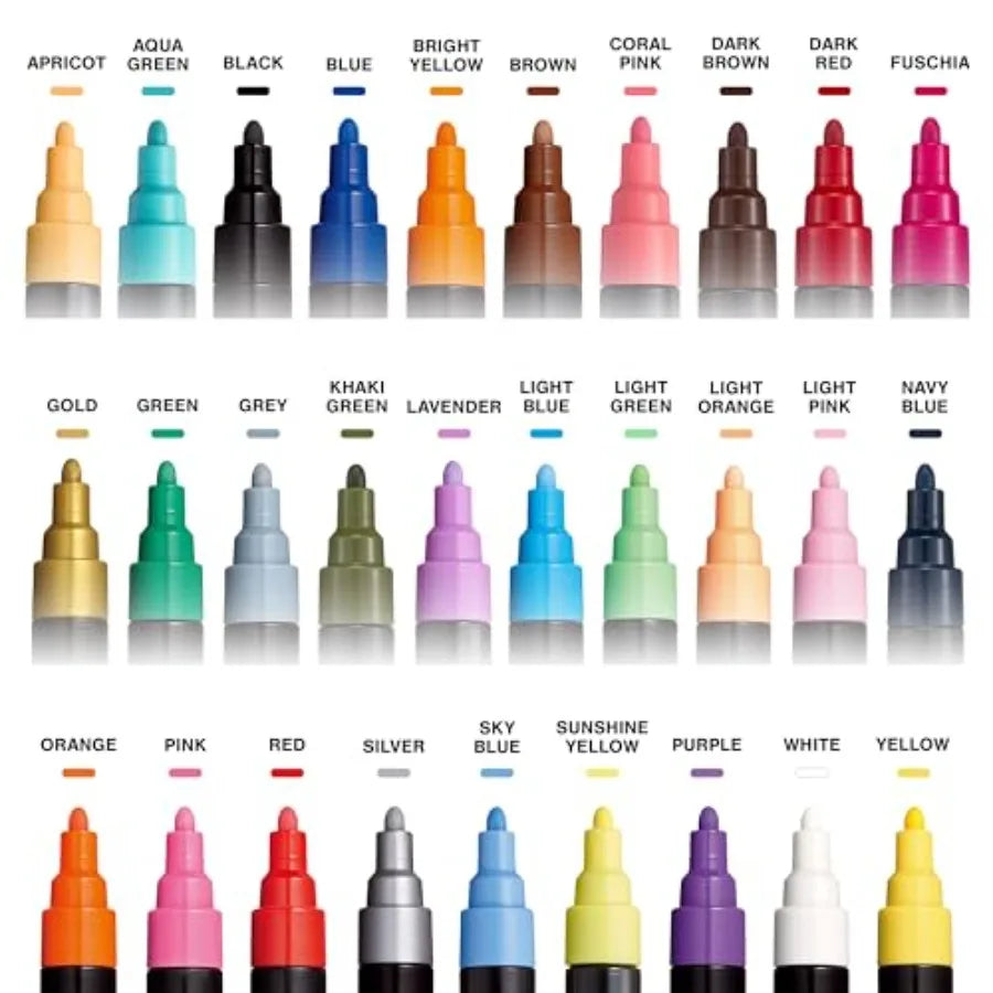 Acrylic Paint Markers with Reversible Tips