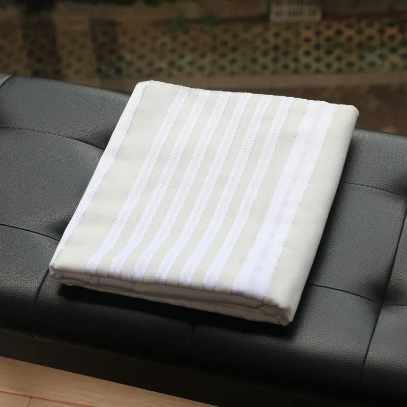 140x190cm Jewish Tallit Prayer Shawl Blessing on Neckband  with White Silver Stripes