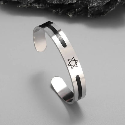 Stainless Steel Hamsa Hands of Fatima Hebrew Blessing Star of David Necklace