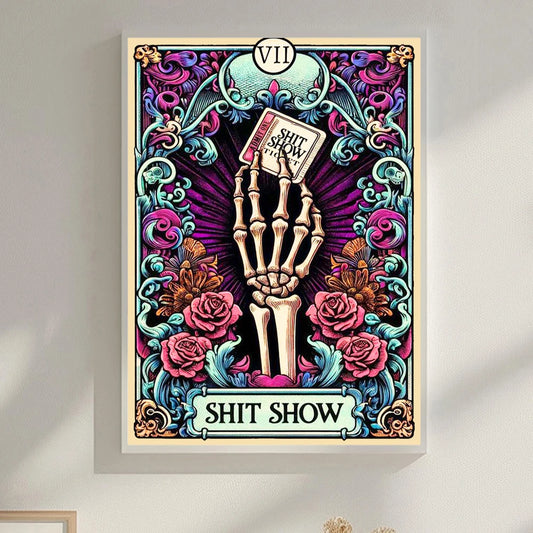 DIY 5D  12x16Inch Embroidery Tarot Card Diamond Painting Cartoon Skeleton Cross Stitch Set