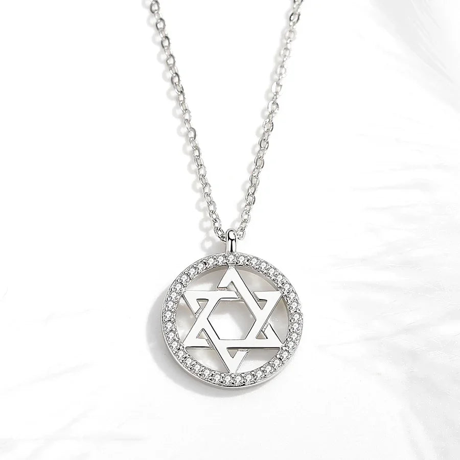 Judaic Star of David 925 Sterling Silver Necklace
