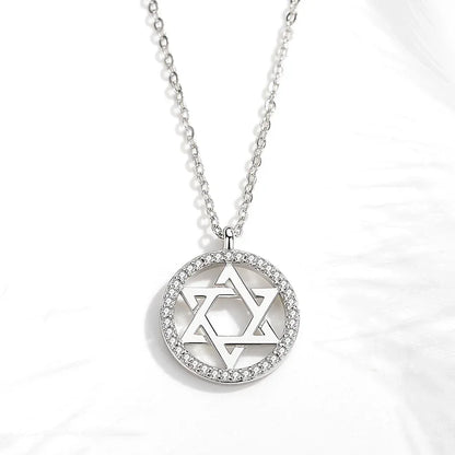 Judaic Star of David 925 Sterling Silver Necklace