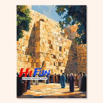 Old City Israel Diamond Art Painting DIY Full Cross Mosaic Embroidery Stitch Kit