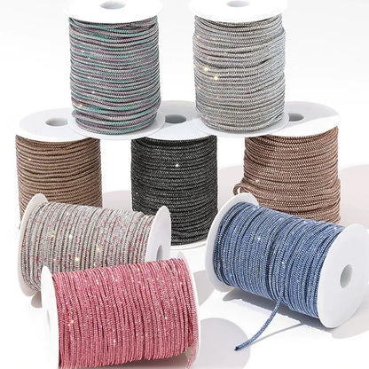 10yards 4mm Crystal Rhinestone Cord Trim Glass Diamond Rope