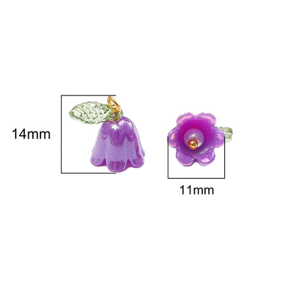 11x14mm 2-10Pcs acrylic lily of the valley flower bud beads plated with colored loose beads, handcrafted DIY making jewelry 2029