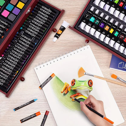 146 piece Luxury Art Kit, Professional Art Use, Including Crayons, Oil Pastels, Watercolor Paints,  Colored Pencils