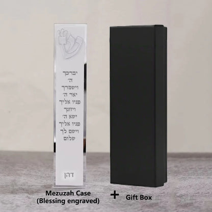 Acrylic 3D Cut Jewish Mezuzah with Home Blessing
