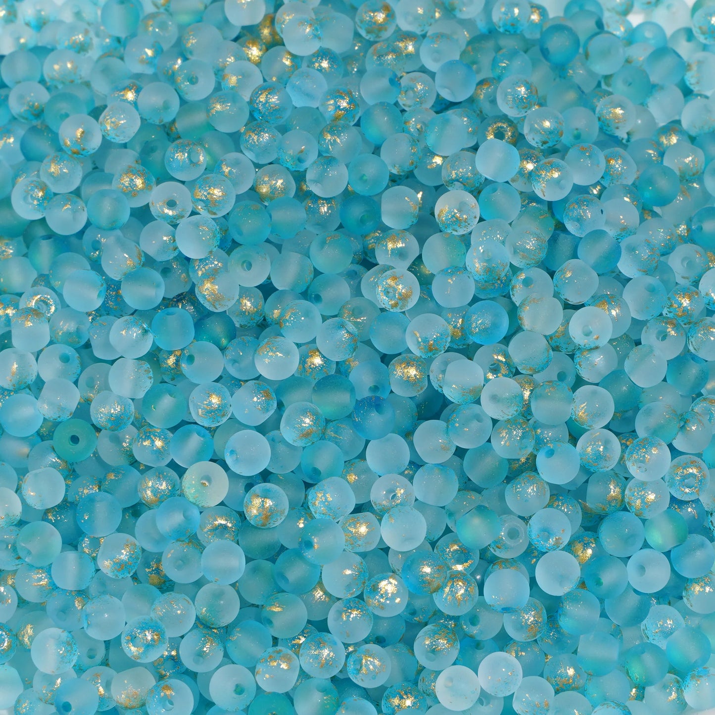 100Pcs 4mm High Quality Frosted Gold Splattered Glass Rice Beads Loose Beads
