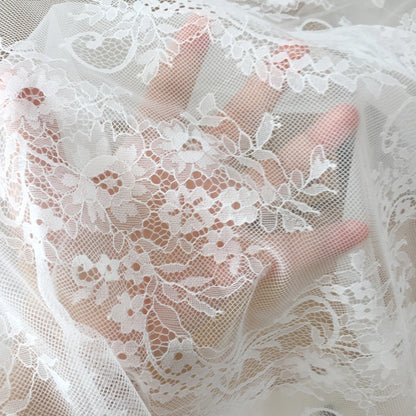 150cm Width 3Meters/lot Off White French Chantilly Lace Fabric