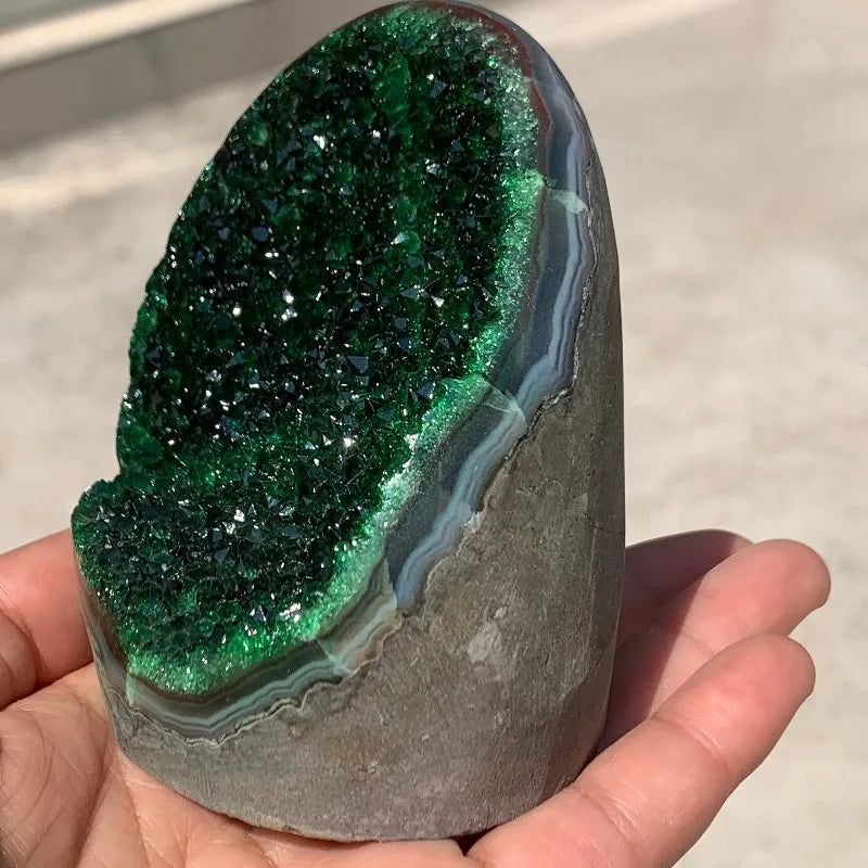 200-300g Green Geode Quartz crystals