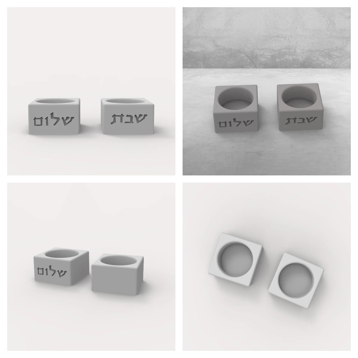 Judaica Silicone Mold For Shabbat Candle Holders Set