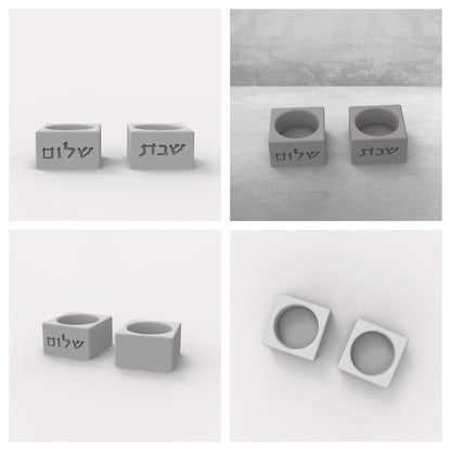 Judaica Silicone Mold For Shabbat Candle Holders Set
