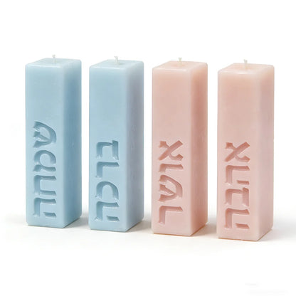 Silicone Mold  to make Jewish Festival Candles with Hebrew Blessing on Sides