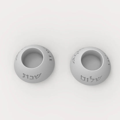 Judaica Silicone Mold For Shabbat Candle Holders Set
