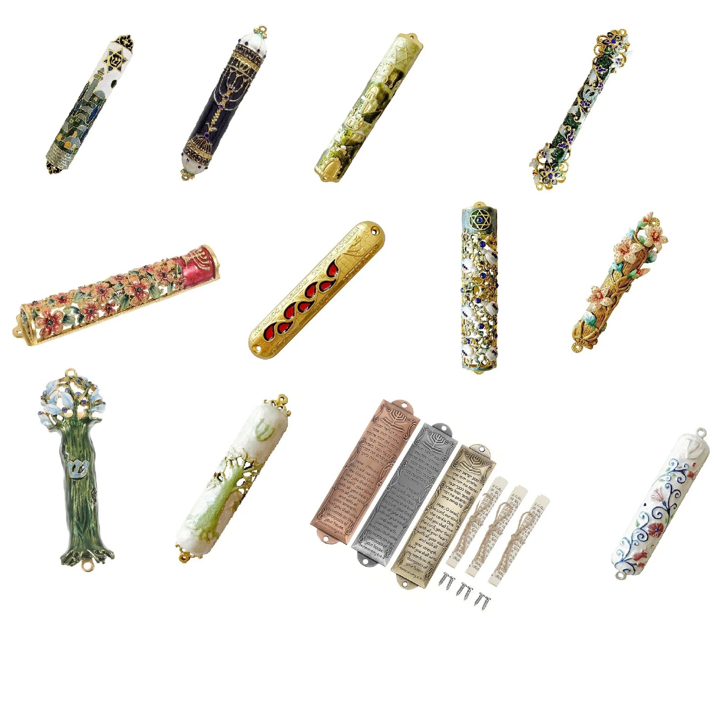 1/3Pcs Multiple Sizes Door Mezuzah  With Paper Roll Creative