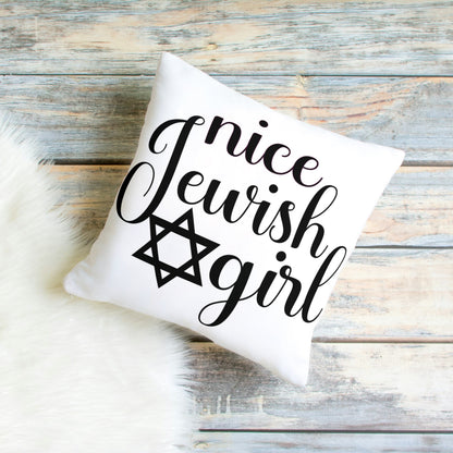 Nice Jewish Girl Throw Pillow